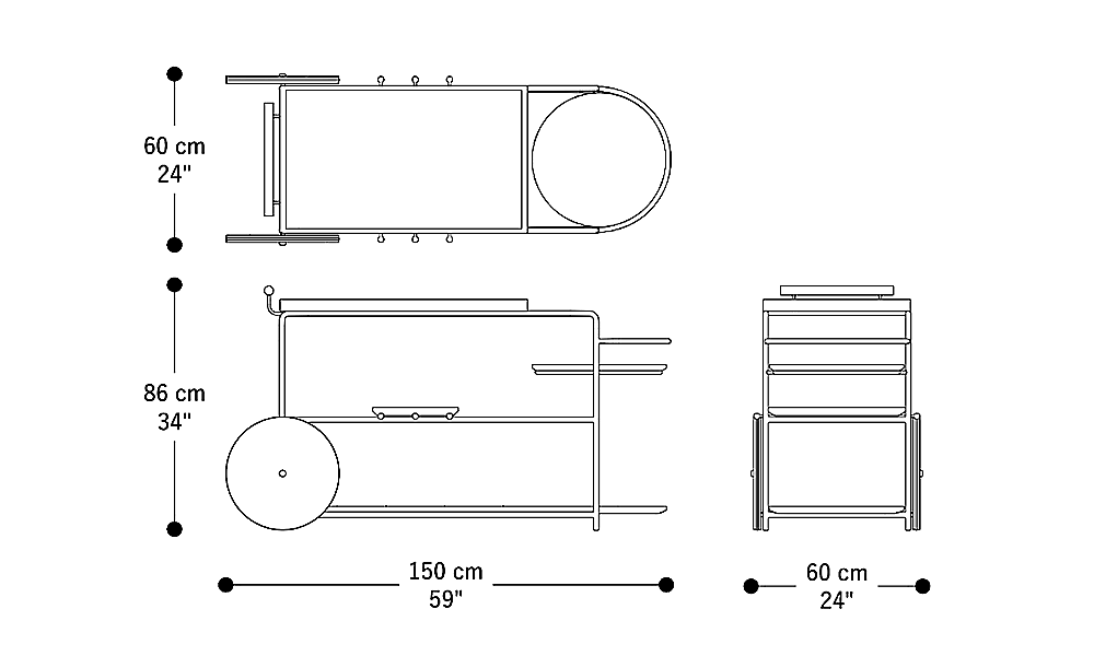Image of the main dimensions of the product